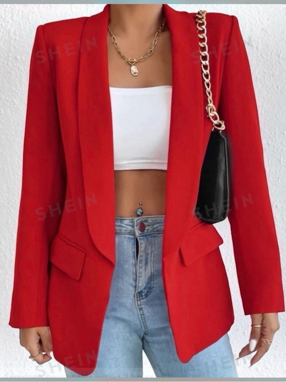 Vintage Sag Harbor Petite Vibrant Red Women's Blazer - Picture 1 of 16